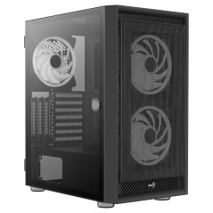 AeroCool Graphite-G-BK-v3 Tower ATX Case - Sleek Black Design for Optimal Cooling & Style!